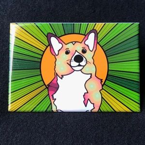 Psychedelic Corgi Magnet Dog Art Gifts Home Decor